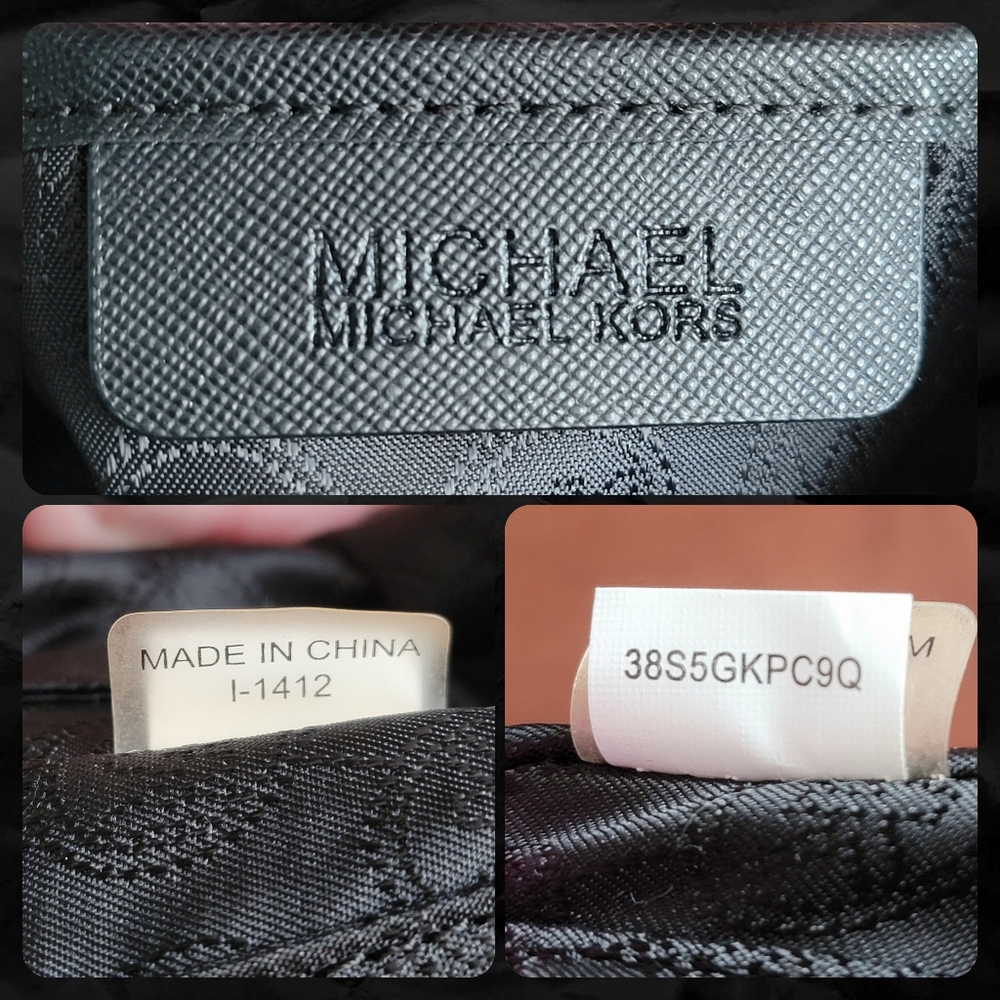 Michael Kors Signature Canvas Black Crossgrain Leather Jacquard Crossbody Bag - Picture 15 of 16